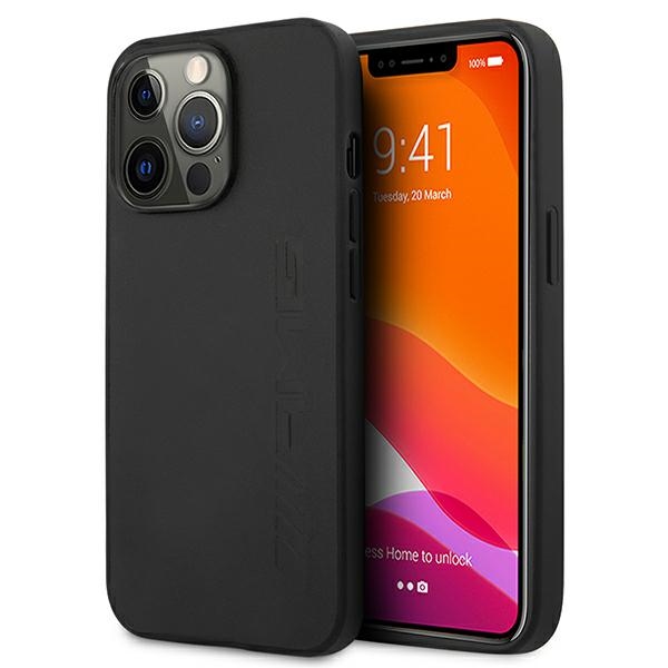 AMG AMHCP13LDOLBK iPhone 13 Pro / 13 6,1" black hardcase Leather Hot Stamped