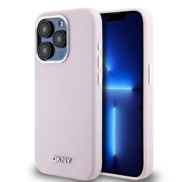 DKNY DKHMP14LSMCHLP iPhone 14 Pro 6.1" pink hardcase Liquid Silicone Small Metal Logo MagSafe