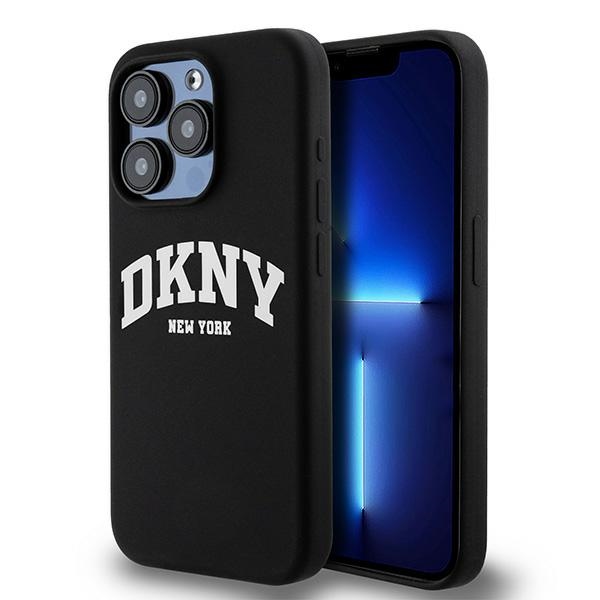 DKNY DKHMP14LSNYACH iPhone 14 Pro 6.1" black hardcase Liquid Silicone White Printed Logo MagSafe