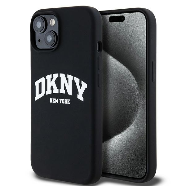 DKNY DKHMP15MSNYACH iPhone 15 Plus / 14 Plus 6.7" black hardcase Liquid Silicone White Printed Logo