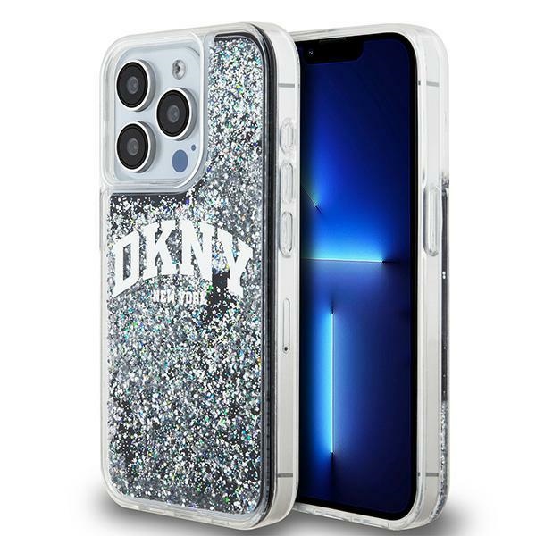 DKNY DKHCP13LLBNAEK iPhone 13 Pro / 13 6.1" black hardcase Liquid Glitter Big Logo