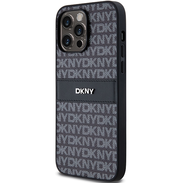DKNY DKHCP14XPRTHSLK iPhone 14 Pro Max 6.7" black hardcase Leather Mono Stripe & Metal Logo - Image 2