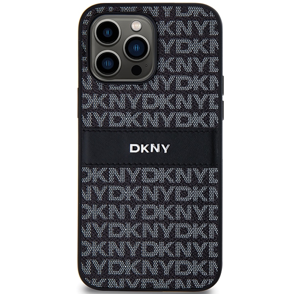 DKNY DKHCP14XPRTHSLK iPhone 14 Pro Max 6.7" black hardcase Leather Mono Stripe & Metal Logo - Image 3