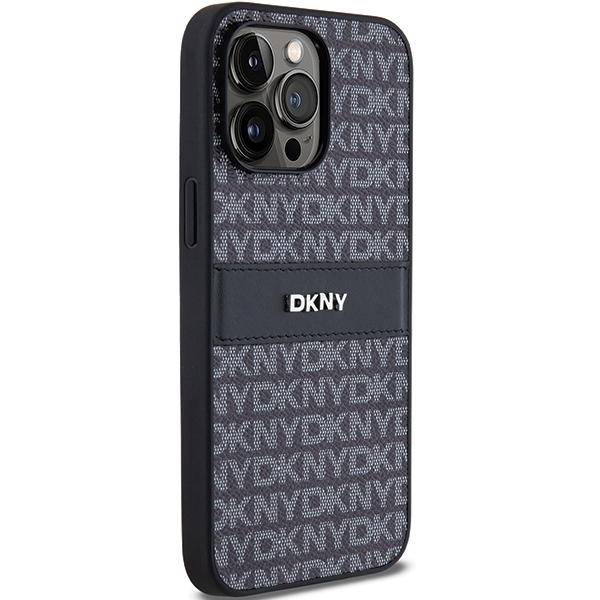 DKNY DKHCP14XPRTHSLK iPhone 14 Pro Max 6.7" black hardcase Leather Mono Stripe & Metal Logo - Image 4
