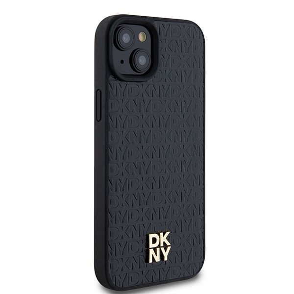 DKNY DKHMP15MPSHRPSK iPhone 15 Plus / 14 Plus 6.7 inch black hardcase Leather Monogram Pattern Metal - Image 4