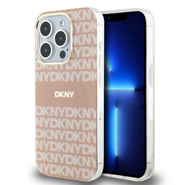 DKNY DKHMP14LHRHSEP iPhone 14 Pro 6.1 inch pink hardcase IML Mono & Stripe MagSafe