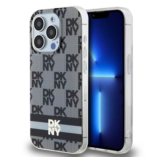 DKNY DKHMP13LHCPTSK iPhone 13 Pro / 13 6.1 inch black hardcase IML Checkered Mono Pattern & Printed