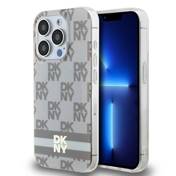 DKNY DKHMP13LHCPTSE iPhone 13 Pro / 13 6.1 inch beige hardcase IML Checkered Mono Pattern & Printed