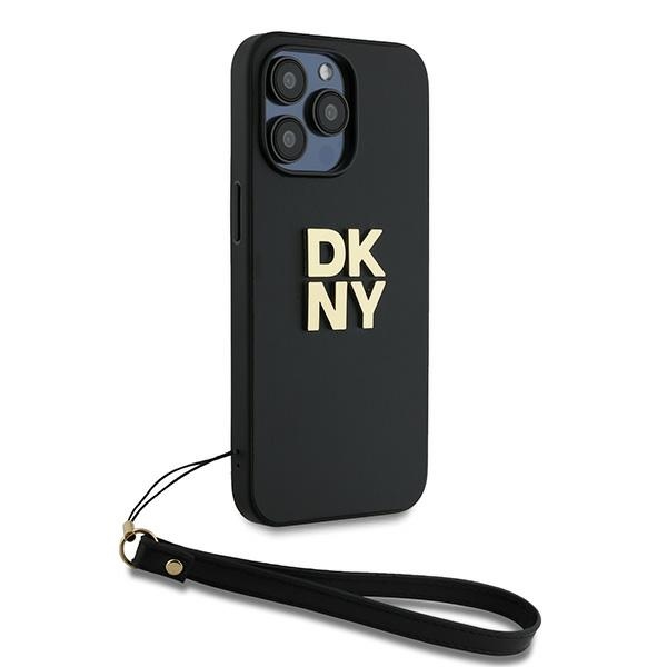DKNY DKHCP14LPBSWSK iPhone 14 Pro 6.1 inch black hardcase with Wrist Strap and Stock Logo - Image 3