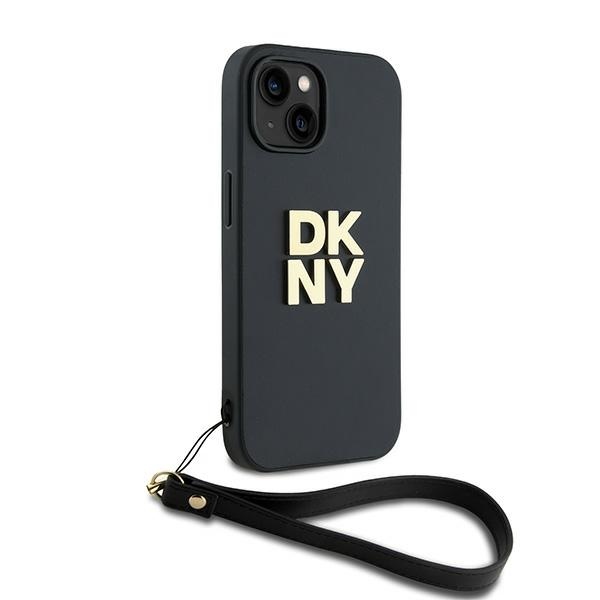 DKNY DKHCP15SPBSWSK iPhone 15 / 14 / 13 6.1 inch black hardcase with Wrist Strap and Stock Logo - Image 3