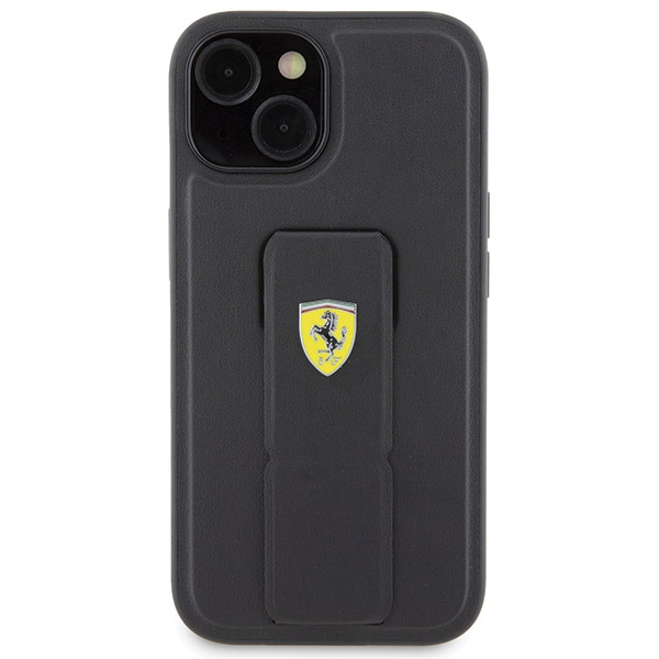 Ferrari FEHCP15SGSPSIK iPhone 15 / 14 /13 6.1" black hardcase Grip Stand Metal Logo - Image 3