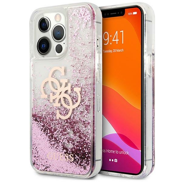 Guess GUHCP13XLG4GPI iPhone 13 Pro Max 6,7" pink hardcase 4G Big Liquid Glitter