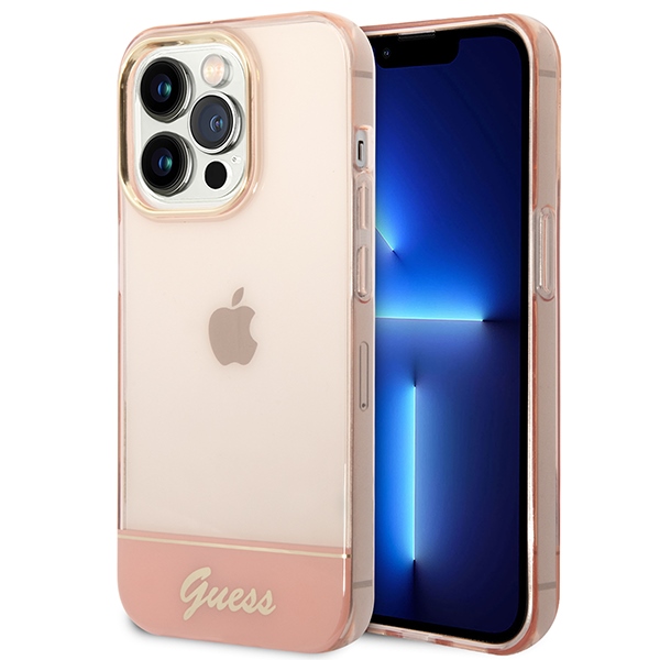 Guess GUHCP14XHGCOP iPhone 14 Pro Max 6,7" pink hardcase Translucent