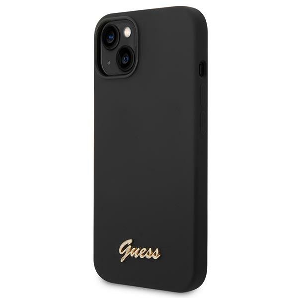 Guess GUHCP14MSLSMK iPhone 14 Plus / 15 Plus 6.7" black hard case Silicone Vintage Gold Logo - Image 2