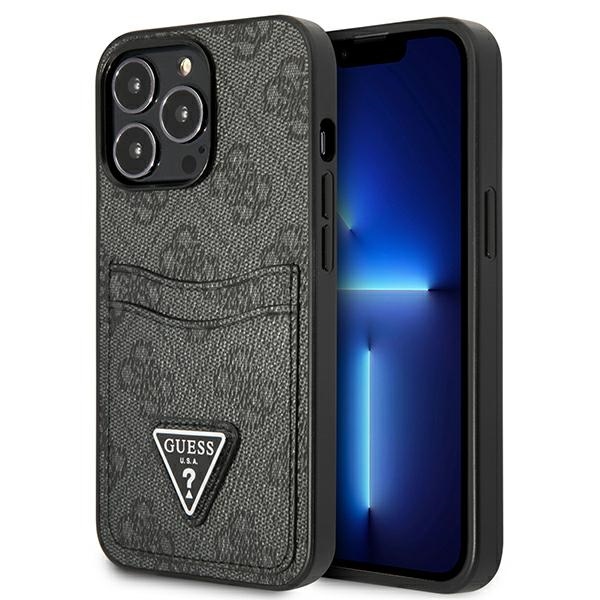 Guess GUHCP13LP4TPK iPhone 13 Pro / 13 6,1" black hardcase 4G Triangle Logo Cardslot