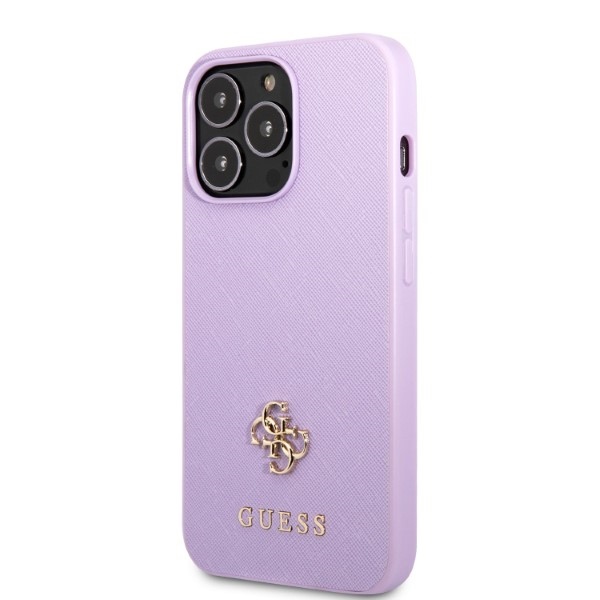 Guess GUHCP13LPS4MU iPhone 13 Pro / 13 6,1" purple hardcase Saffiano 4G Small Metal Logo - Image 2