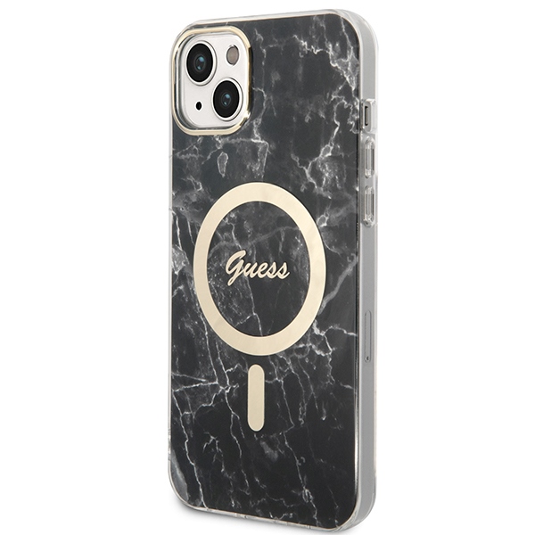 Guess Set GUBPP14MHMEACSK Case+Charger iPhone 14 Plus / 15 Plus 6.7" black hard case Marbl - Image 2