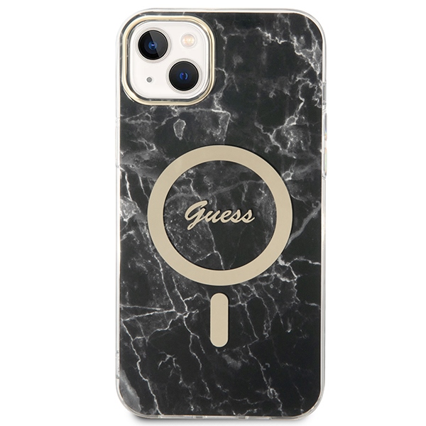 Guess Set GUBPP14MHMEACSK Case+Charger iPhone 14 Plus / 15 Plus 6.7" black hard case Marbl - Image 3