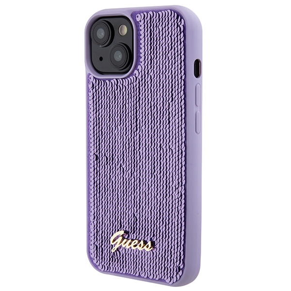 Guess GUHCP15SPSFDGSU iPhone 15 / 14 / 13 6.1" purple hardcase Sequin Script Metal - Image 2