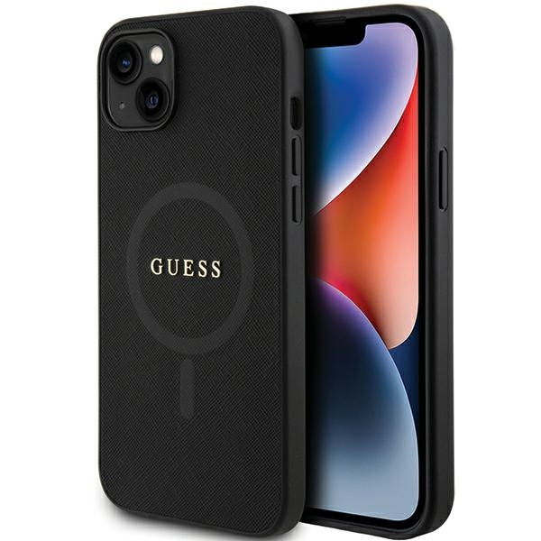Guess GUHMP15MPSAHMCK iPhone 15 Plus / 14 Plus 6.7" black hardcase Saffiano MagSafe
