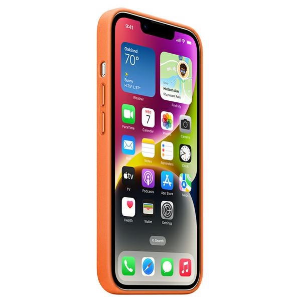 Case Apple MPP83ZM/A iPhone 14 / 15 / 13 6.1" orange Leather Case MagSafe - Image 3