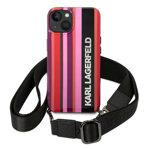 Karl Lagerfeld KLHCP14SSTSTP iPhone 14/ 15 / 13 6,1" hardcase pink Color Stripes Strap - Image 2