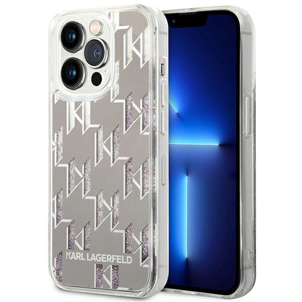 Karl Lagerfeld KLHCP14LLMNMS iPhone 14 Pro 6,1" hardcase silver Liquid Glitter Monogram