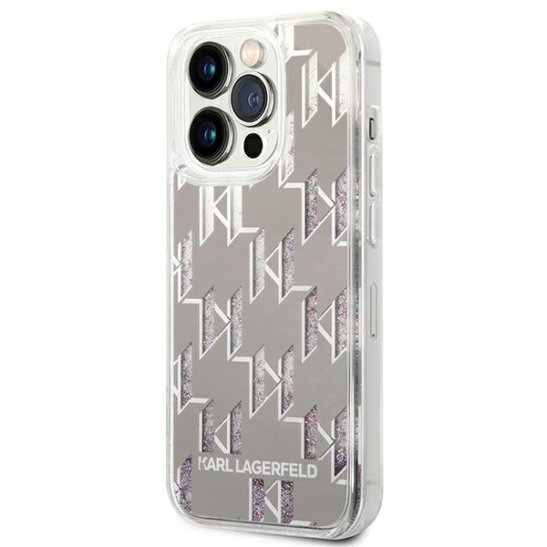 Karl Lagerfeld KLHCP14LLMNMS iPhone 14 Pro 6,1" hardcase silver Liquid Glitter Monogram - Image 2