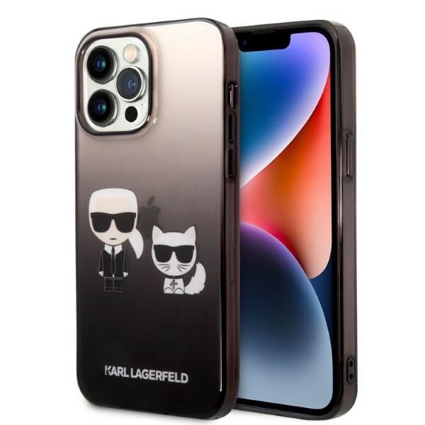 Karl Lagerfeld KLHCP14LTGKCK iPhone 14 Pro 6,1" hardcase black Gradient Ikonik Karl & Choupette