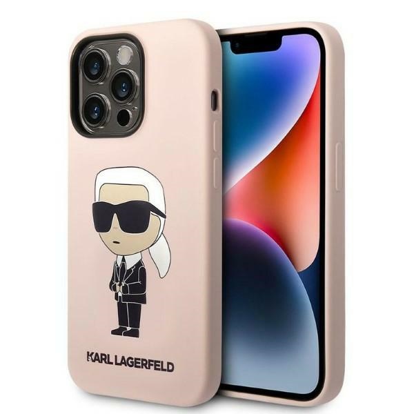 Karl Lagerfeld KLHCP14LSNIKBCP iPhone 14 Pro 6,1" hardcase pink Silicone Ikonik