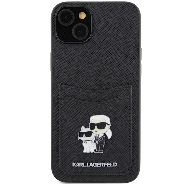 Karl Lagerfeld KLHCP15SSAPKCNPK iPhone 15 / 14 / 13 6.1" black hardcase Saffiano Cardslot Karl - Image 3