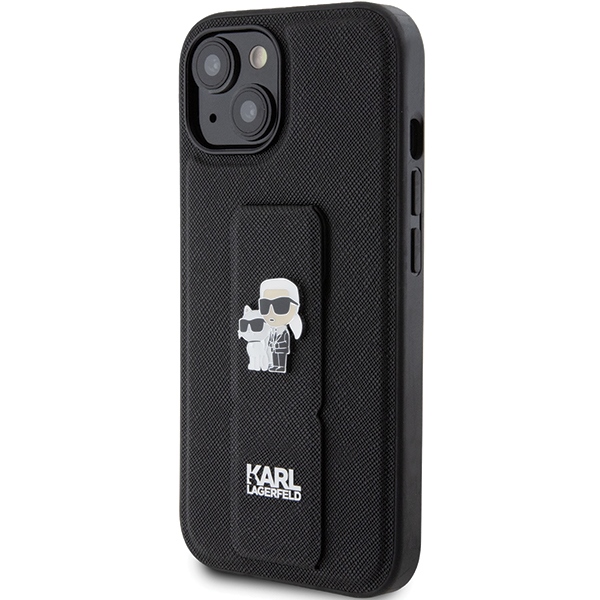 Karl Lagerfeld KLHCP15SGSAKCPK iPhone 15/ 14 / 13 6.1" black hardcase Gripstand Saffiano Karl - Image 2