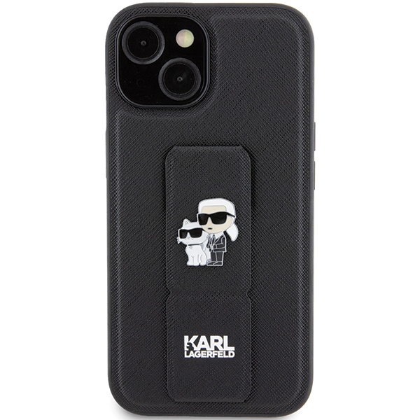 Karl Lagerfeld KLHCP15SGSAKCPK iPhone 15/ 14 / 13 6.1" black hardcase Gripstand Saffiano Karl - Image 3