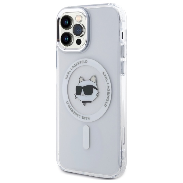 Karl Lagerfeld KLHMP12MHLSCHH iPhone 12 / 12 Pro 6.1" white hardcase IML Metal Choupette Head - Image 2