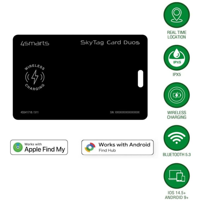 Lokalizator 4smarts SkyTag Card Duos ReCharge czarny - Image 3