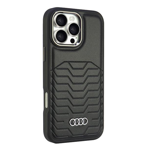 Audi Synthetic Leather MagSafe iPhone 16 Pro Max 6.9" black hardcase AU-TPUPCMIP16PM-GT/D3-BK - Image 2