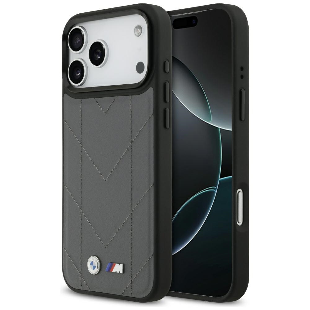 Case BMW M Quilted Logo MagSafe for iPhone 17 Pro Max anthracite