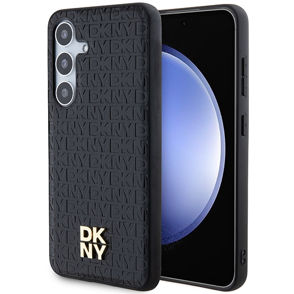 DKNY DKHMS24SPSHRPSK S24 S921 black hardcase Leather Pattern Metal Logo MagSafe