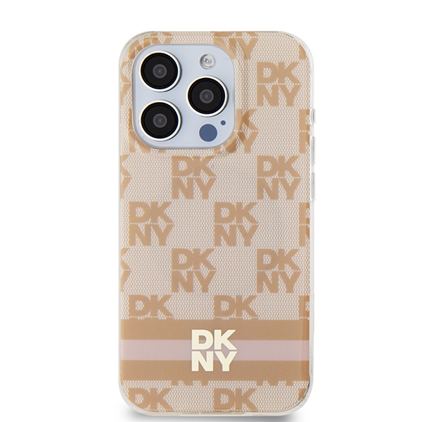 DKNY DKHMP15XHCPTSP iPhone 15 Pro Max 6.7 inch pink hardcase IML Checkered Mono Pattern & Printed St - Image 3