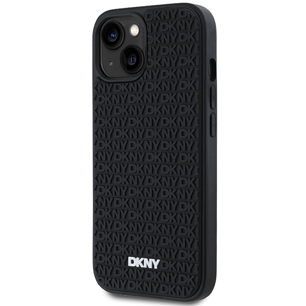 DKNY DKHCP15M3DRPWK iPhone 15 Plus / 14 Plus 6.7" black hardcase 3D Rubber Repeat Pattern - Image 2