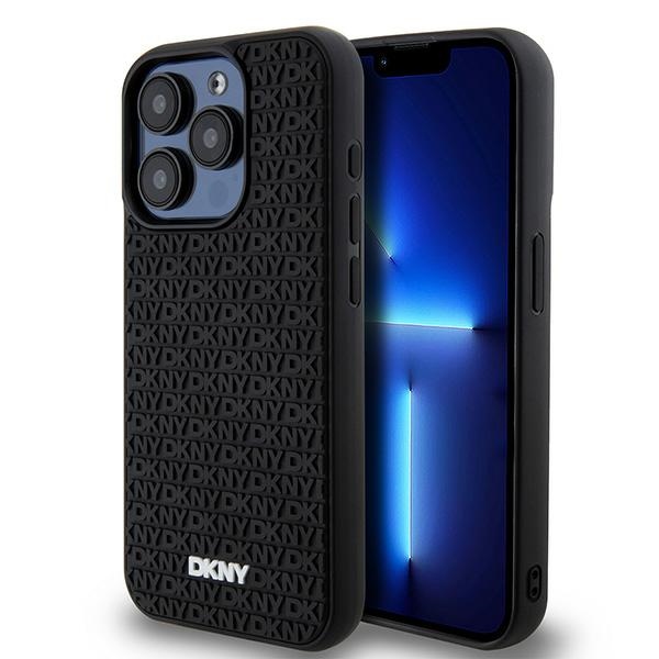 DKNY DKHCP15L3DRPWK iPhone 15 Pro 6.1" black hardcase 3D Rubber Repeat Pattern