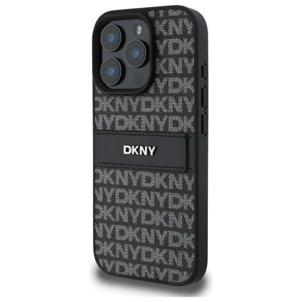 DKNY DKHCP16XPRTHSLK iPhone 16 Pro Max 6.9" black hardcase Texture Pattern Tonal Stripe - Image 2