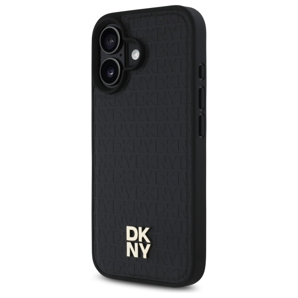 DKNY DKHMP16SPSHRPSK iPhone 16 6.1" hardcase black Repeat Pattern Stack Logo MagSafe - Image 2