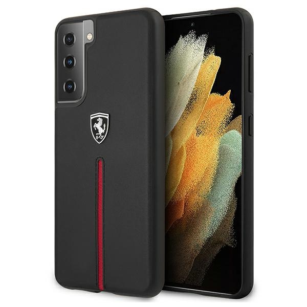 Ferrari FEOSIHCS21MBK S21+ G996 black hardcase Off Track Leather Nylon Stripe