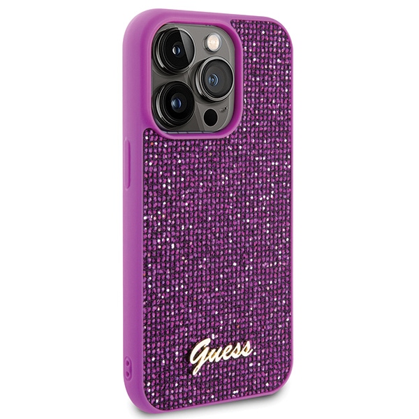 Guess GUHCP15LPMSDGSF iPhone 15 Pro 6.1" fuschia hardcase Disco Metal Script - Image 4