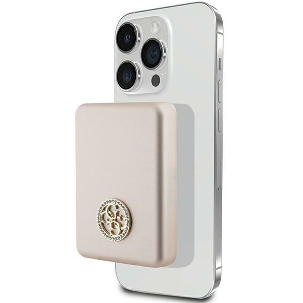 Guess Induction Powerbank 5W GUPBM3AL4DMD 3000mAh gold MagSafe 4G Strassed Metal Logo