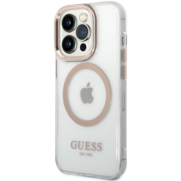 Guess GUHMP15XHTRMD iPhone 15 Pro Max 6.7" gold hard case Metal Outline Magsafe - Image 2