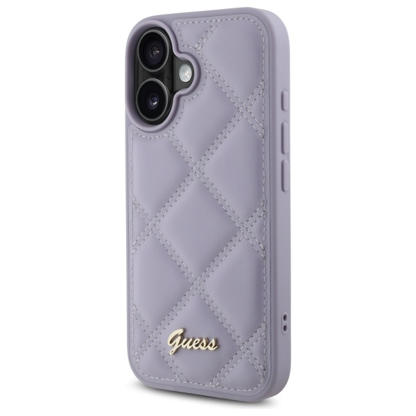 Guess GUHCP16SPSQSQSU iPhone 16 6.1" light purple hardcase Quiled Metal Logo - Image 2