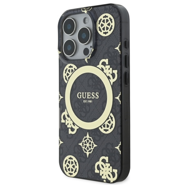 Guess GUHMP16XH4PYEEK iPhone 16 Pro Max 6.9" black hardcase IML Peony On 4G Background MagSa - Image 2