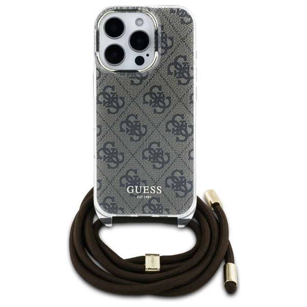 Guess GUHCP16XHC4SEW iPhone 16 Pro Max 6.9" brown hardcase Crossbody Cord 4G Print - Image 2